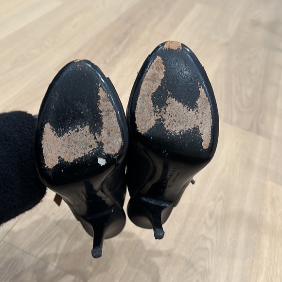 Givenchy black leather lace up peep toe slingback heel bootie size 38.5 - Picture 3 of 10